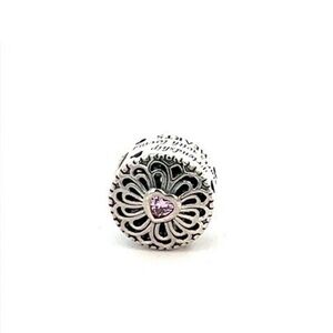 Pandora Elegant Silver and Pink Love & Friendship Charm